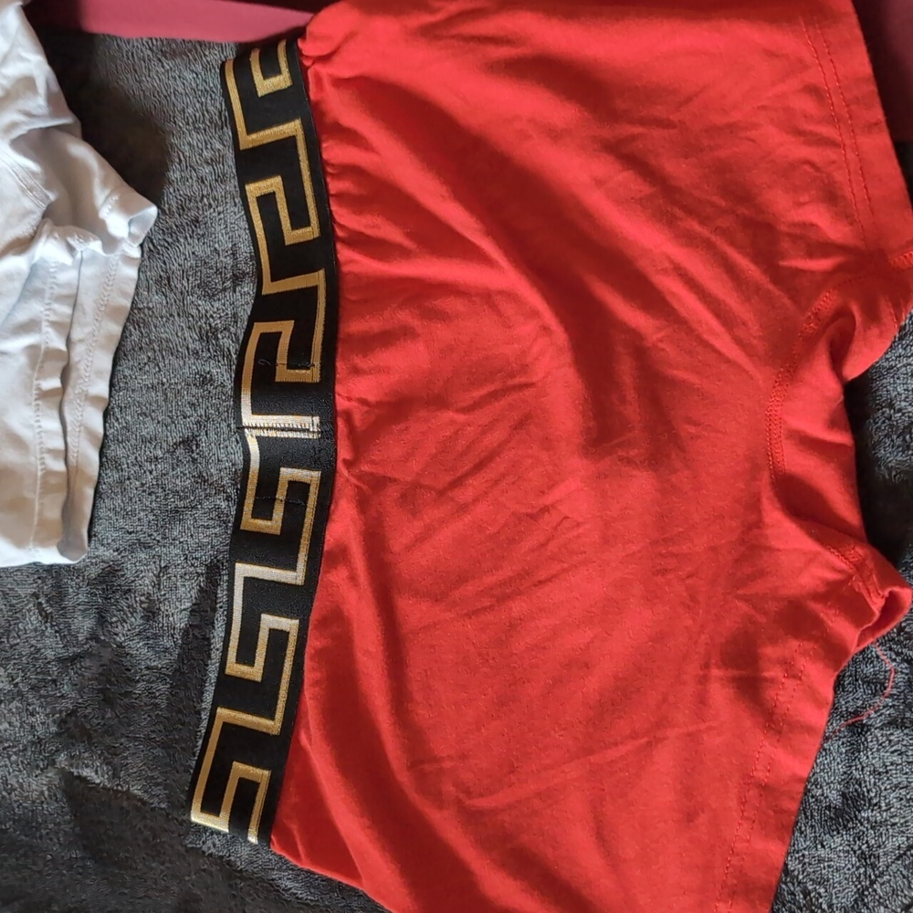 Versace Red and White Boxer Briefs with Logo Waistband - Picture 5 of 9